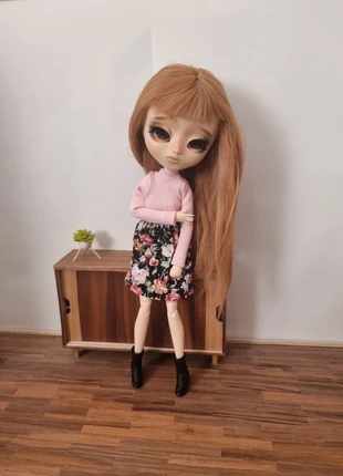 Jupe mi longue à fleurs noir et rose Pullip, marca: Pullip, estado: Muy bueno, tamaño: Talla única, 7,00 €, 8,05 € Protección al comprador Pro incluida
