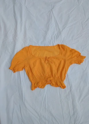 Haut h&m orange avec noeud, marca: H&M, estado: Nuevo sin etiquetas, tamaño: M / 38 / 10, 6,00 €, 7,00 € Protección al comprador incluida