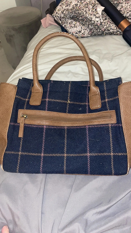 Joules blue sales tweed bag