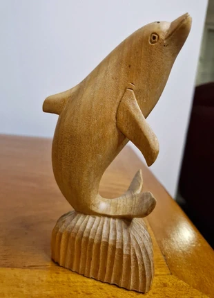 Statuette / Figurine Dauphin en Bois Sculpté - Artisanal Déco Marine, état: Très bon état, 8,00 €, 9,10 € Protection acheteurs incluse