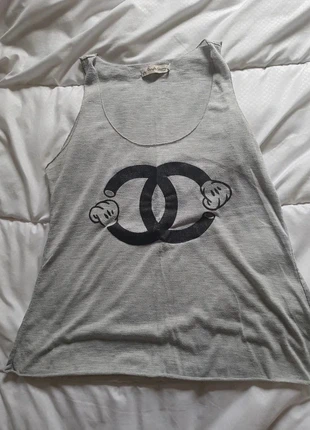 Tunique Débardeur gris. Taille unique. Purple Queen. L 58 cm, brand: Purple Queen, condition: Very good, size: One size, €3.00, €3.85 includes Buyer Protection