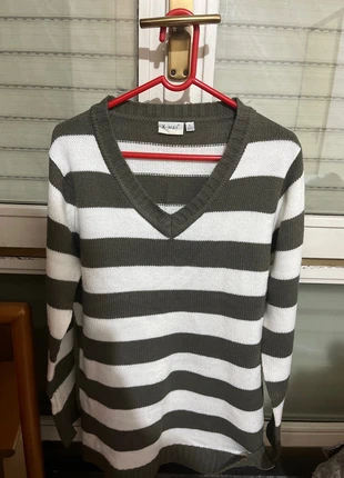 maglione a striscie bianche e verdi alt grudge, merk: X-Mail, staat: Nieuw zonder prijskaartje, maat: L / 40 / 12, € 5,00, € 5,95 inclusief Kopersbescherming