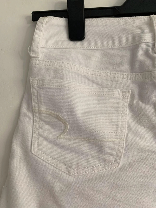 American eagle white jean shorts on sale