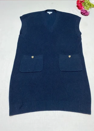 Pull/Gilet Long sans Manche Le Figaret en laine Bleu marine Taille M Femme, brand: Figaret Paris, condition: Very good, size: M / 38 / 10, €15.00, €16.45 includes Buyer Protection