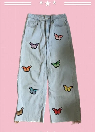 Y2K pants butterflies SHEIN, merk: Shein, staat: Heel goed, maat: M / 38 / 10, € 6,00, € 7,00 inclusief Kopersbescherming