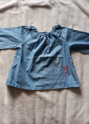 Blouse en jean manches longues, marke: Du Pareil au Même, zustand: Sehr gut, größe: 9-12 Monate / 74, 1,00 €, 1,75 € inklusive Vinted-Käuferschutz