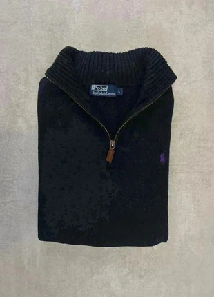 Pull Col Zippé Ralph noir logo brodé Violet L homme, merk: Ralph Lauren, staat: Goed, maat: L, € 48,00, € 51,10 inclusief Kopersbescherming