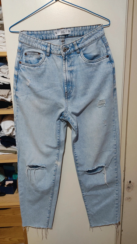 Jeans rotos straight wide leg 1
