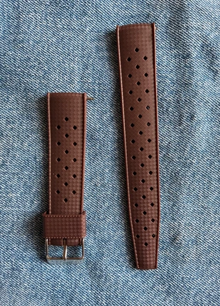 Tropic Strap, cinturino in gomma, 20mm, marrone, état: Neuf avec étiquette, taille: 39–42 mm, 13,00 €, 14,35 € Protection acheteurs incluse