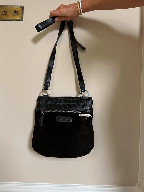 Russell Bromley black suede croc leather cross body bag Vinted