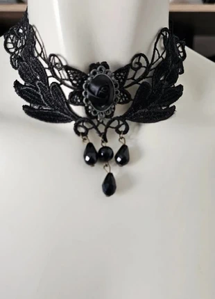 collier ras du coup dentelle noir rose gothique, condizioni: Nuovo senza cartellino, €12.00, €13.30 include la Protezione acquisti