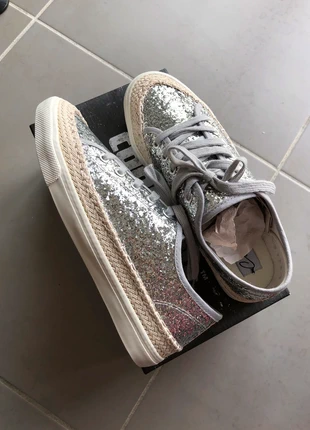 Baskets paillettes argentées semelles corde, brand: Coolway, condition: New with tags, size: 39, €19.00, €20.65 includes Buyer Protection