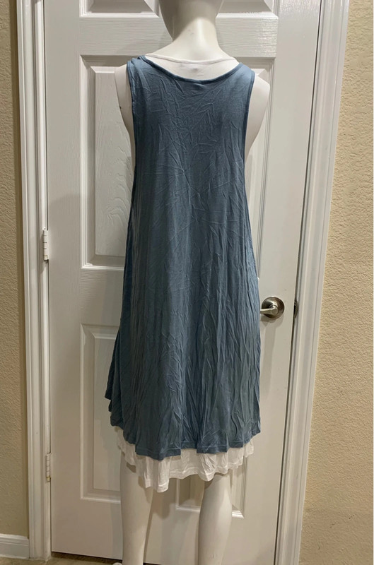 Lascana Layered Look Dress Smokey Blue Size 12 2