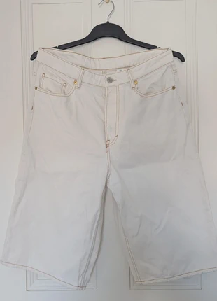 H&m white denim jort long short, brand: H&M, condition: Very good, size: M / UK 12-14, £5.00, £5.95 includes Buyer Protection
