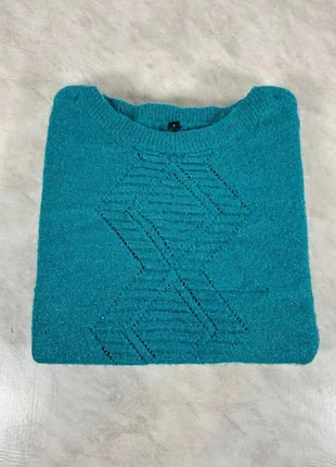 Pull/Sweat turquoise ajouré brillant – Taille S Femme – Élégant & doux Vintage Code 010N, brand: Vintage Chic, condition: Very good, size: S / 36 / 8, €18.00, €19.60 includes Buyer Protection Pro