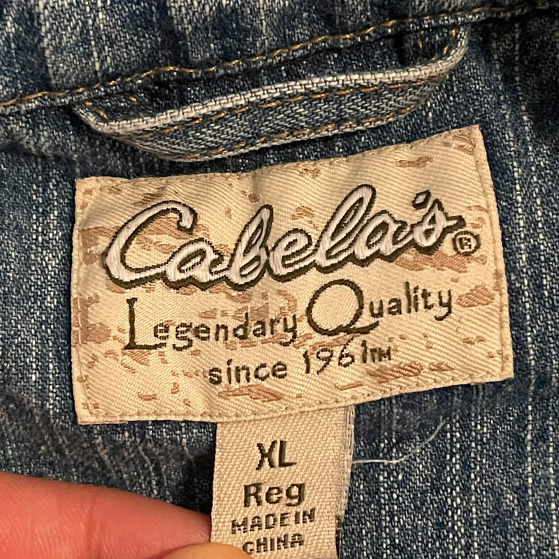 Cabela’s Jacket Women XL Regular Blue Denim Trucker Outdoors Heavyweight Solid 3