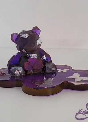 Nounours violet et argenté sur son nuage avec des papillons argentés, marca: Fait Main, estado: Nuevo con etiquetas, tamaño: Talla única, 20,00 €, 21,70 € Protección al comprador incluida