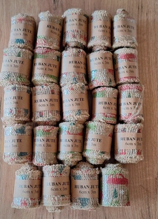 Lot de 24 rouleaux de toile de jute 6cm X 3m, estado: Novo com etiquetas, tamanho: Tamanho único, €16.00, €17.50 inclui Proteção do Comprador