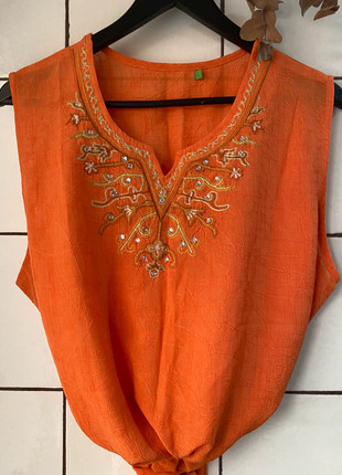 🧶 Precioso top vintage Y2K de estilo étnico con abalorios 🧶, marque: Vintage Dressing, état: Très bon état, taille: L / 40 / 12, 12,00 €, 13,30 € Protection acheteurs incluse