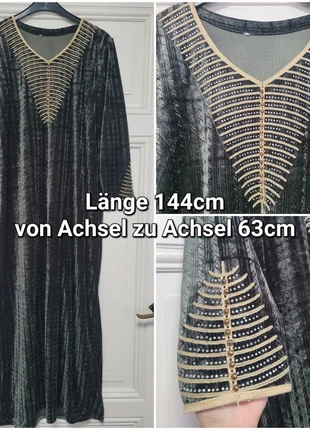 Schwarz graues Winterkleid Gr. XL/XXL Abaya Maxikleid Dishdasha Gandoura Najma, état: Très bon état, taille: XXL / 44 / 16, 22,00 €, 23,80 € Protection acheteurs incluse