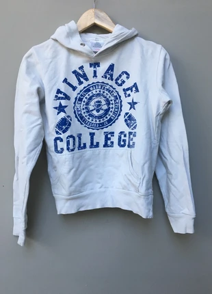 Sweat à capuche vintage collège blanc , marke: Vintage, zustand: Sehr gut, größe: XS, 5,00 €, 5,95 € inklusive Vinted-Käuferschutz
