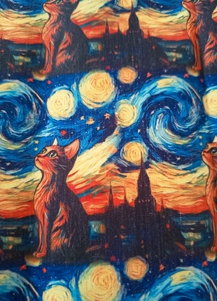 Coupon tissu chat Van Gogh, marque: TISSU, état: Très bon état, 3,00 €, 3,85 € Protection acheteurs (Pro) incluse