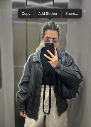 Vintage Black Leather Jacket, marque: Vintage, état: Très bon état, taille: M, 70,00 €, 74,20 € Protection acheteurs incluse