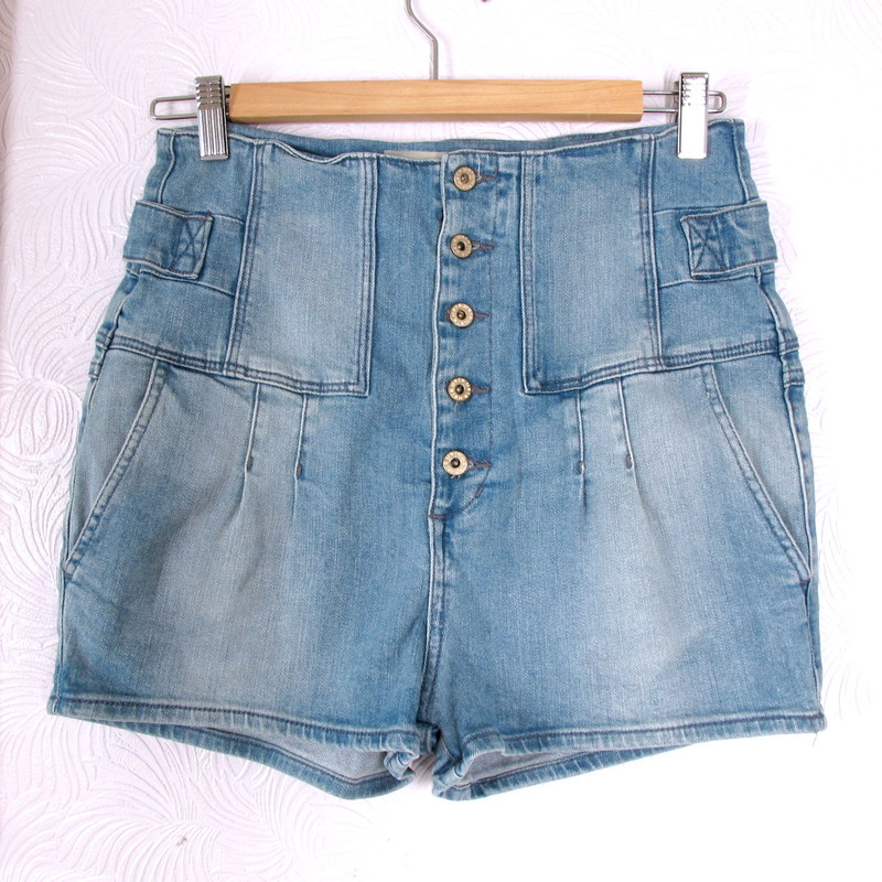 High waisted store denim hot pants