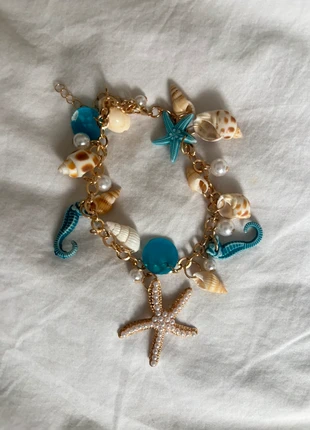 Blue and gold seashell charm bracelet, condition: New without tags, £2.00, £2.80 includes Buyer Protection