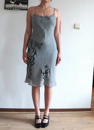 vintage 1990s grey dress hand painted, marca: Vintage, estado: Bueno, tamaño: S / 36 / 8, 15,00 €, 16,45 € Protección al comprador incluida