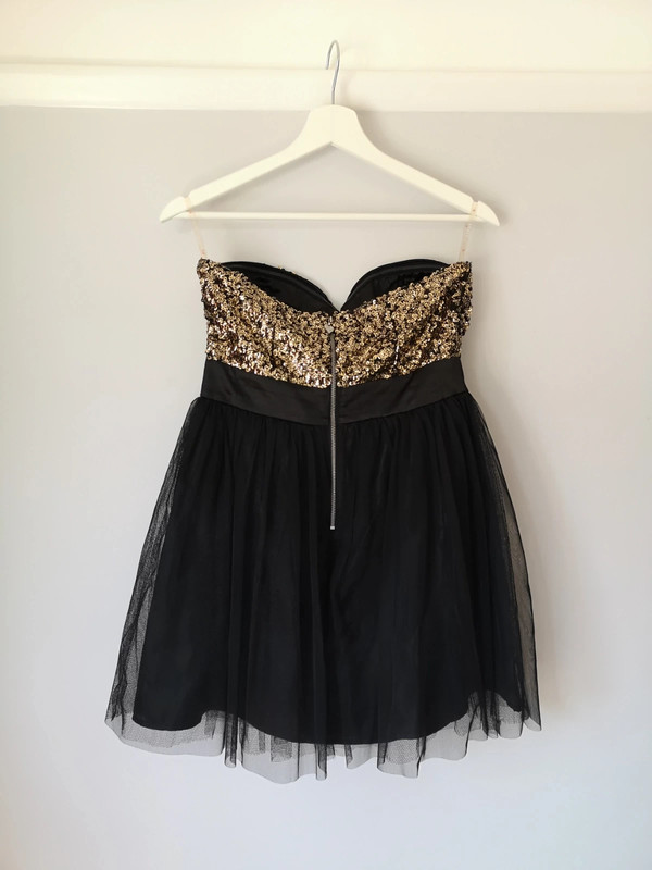 Lipsy gold sequin bodice mini dress 4