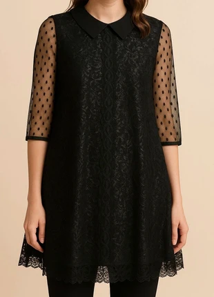 + Vestito/tunica stile Wednesday Addams in pizzo e tulle con colletto +, marca: Wednesday, estado: Muy bueno, tamaño: L / 40 / 12, 27,00 €, 29,05 € Protección al comprador incluida