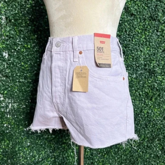 NWT Levi’s 501 Lavender High Rise Jean Shorts Size 10 2