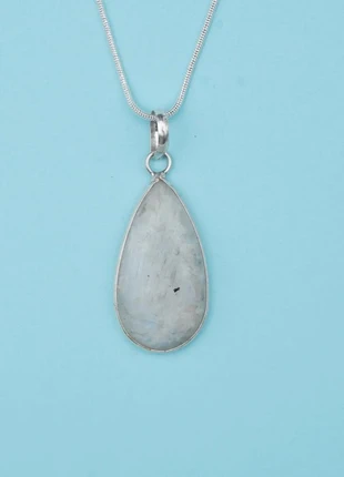 Silver Moonstone Gemstone Pendant Necklace, brand: Silver, condition: Very good, £14.99, £16.44 includes Buyer Protection