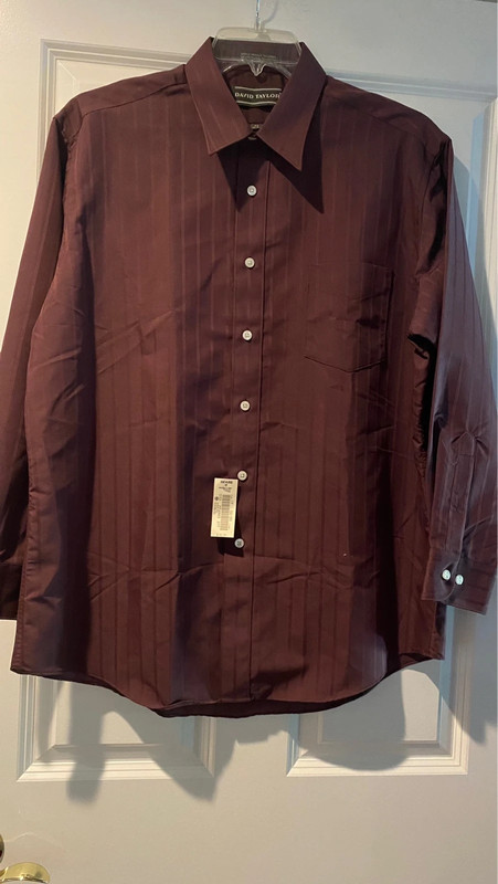 David Taylor men’s purple dress shirt size 17. NWT 1