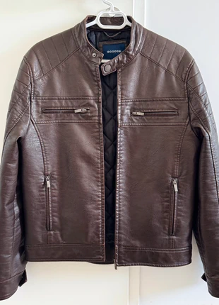 Blouson biker simili cuir marron foncé Bonobo, brand: Bonobo, condition: New without tags, size: M, €45.00, €47.95 includes Buyer Protection
