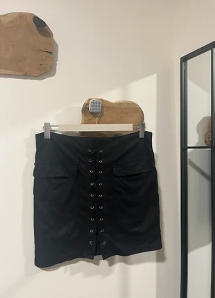 Jupe à lacets faux velours, brand: Shein, condition: New without tags, size: L / 40 / 12, €1.50, €2.28 includes Buyer Protection