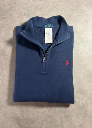 Pull camionneur 1/4 zip Ralph Lauren bleu M col montant logo brodé sweater vintage homme casual, marke: Ralph Lauren, zustand: Sehr gut, größe: M, 40,00 €, 42,70 € inklusive Vinted-Käuferschutz