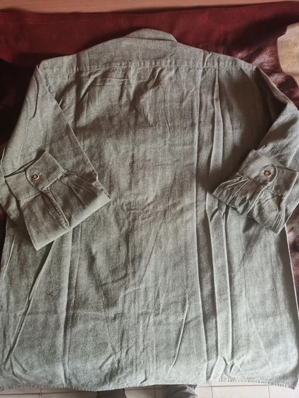 Camicia uomo bavarese Drachlen di cotone vintage originale taglia XL colore verdino  5