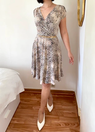 Robe évasée blanche imprimée léopard Vintage , brand: Vintage, condition: Very good, size: M / 38 / 10, €15.00, €16.45 includes Buyer Protection