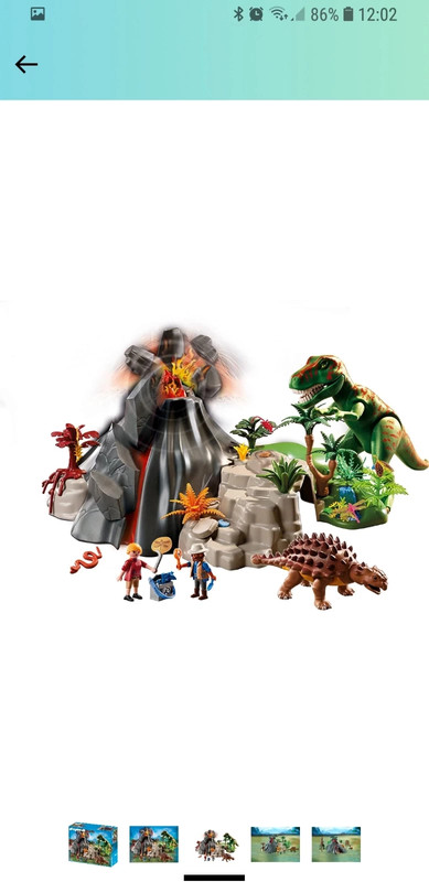 Playmobil - 5230 - Jeu de Construction - Tyrannosaure et Saichania avec  Volcan