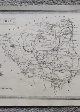 Antique/vintage county map of durham - john heywood, 1868, brand: NO LABEL, condition: Good, size: One size, £5.99, £6.77 includes Buyer Protection Pro