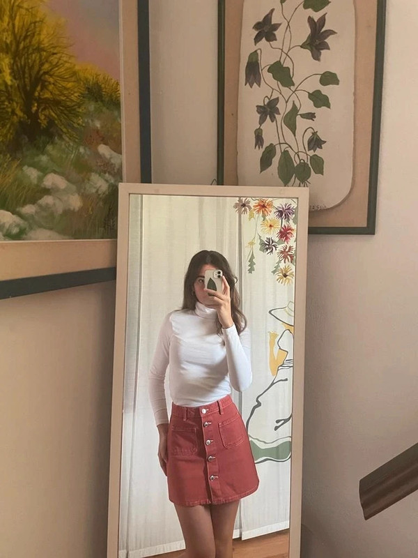 Minigonna in jeans colore rosso