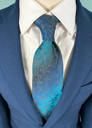 Cravate Misto Seta Milano – Bleu & Turquoise, motif arabesque – Misto Seta, marke: Vintage Dressing, zustand: Sehr gut, 9,99 €, 11,19 € inklusive Vinted-Käuferschutz