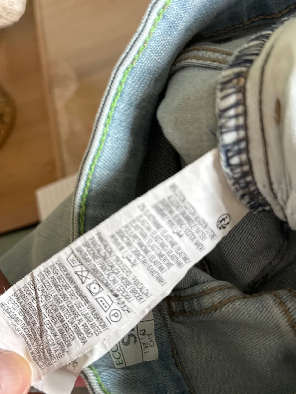 Joli jean bleu clair avec élastique à la taille - photo numéro 4