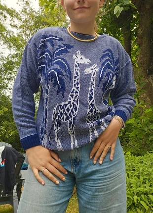 Pull a motif girafe vintage, marque: Vintage Dressing, état: Très bon état, taille: M / 38 / 10, 15,00 €, 16,45 € Protection acheteurs incluse