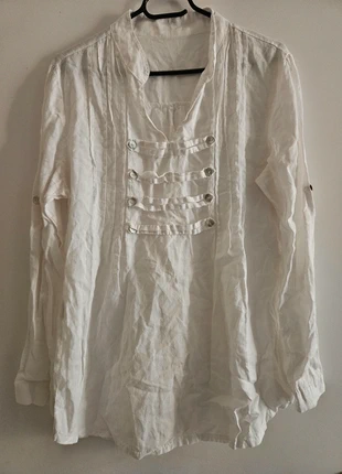 Blouse/Tunique blanche 100%Ramie, Taille M, Très bon état, merk: Vintage Dressing, staat: Heel goed, maat: M / 38 / 10, € 3,50, € 4,38 inclusief Kopersbescherming