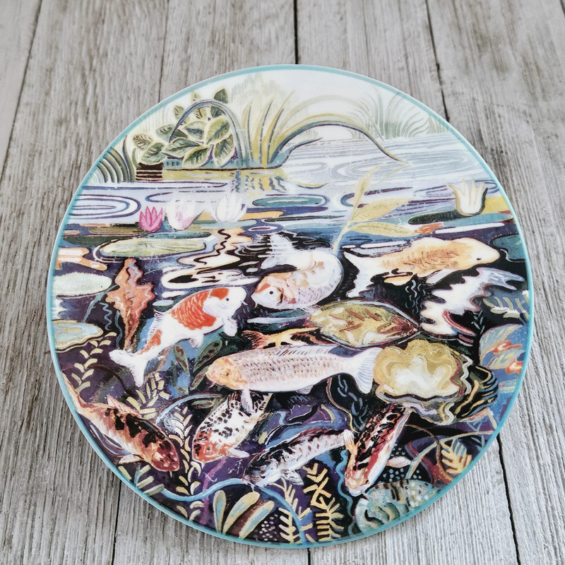 "Koi" 4.75" Royal Kendal The Alex Williams Collection Collector's Plate with Goldfish Koi Fish Pond 2