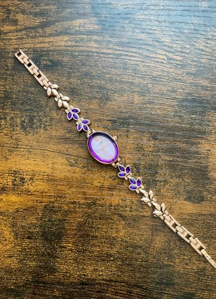 Rose gold leaf detail watch, brand: Quartz, condition: Very good, size: One size, €38.00, €40.60 includes Buyer Protection