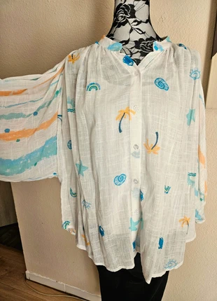 Magnifique chemise oversize 100% coton tissé effet lin TU 36 au 46 - Made in Italy, merk: Carla Giannini, staat: Heel goed, maat: XXXL / 46 / 18, € 27,00, € 29,05 inclusief Kopersbescherming Pro